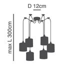 Se21-bl-b10-bl6-sh2 Adept Pendant Grey Shade Pendant +