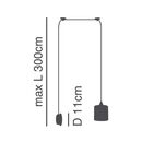 Se21-bl-b10-Bl1w-sh2 Adept Pendant Grey Fabric Wall Lamp +