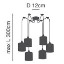 Se21-bl-b10-bl6-Sh123  Adept Flex White, Grey, Brown Fabric Shade Pendant+