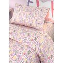 Σετ 2τμχ Παιδική Παπλωματοθήκη Letters Pink 165x225 guy Laroche  100% Cotton