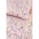 Σετ 2τμχ Παιδική Παπλωματοθήκη Letters Pink 165x225 guy Laroche  100% Cotton