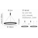Se led 100 Amaya Pendant Gold mat δ5