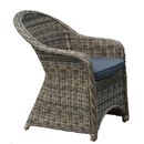 Montana Πολυθρόνα Τραπεζαρίας Κήπου Alu, Wicker Φ5mm Grey Brown,μαξιλάρι Ανθρακί