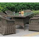 Montana Πολυθρόνα Τραπεζαρίας Κήπου Alu, Wicker Φ5mm Grey Brown,μαξιλάρι Ανθρακί