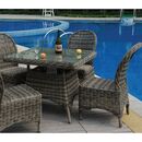 Montana Καρέκλα Τραπεζαρίας Κήπου Alu, Φ5mm Round Wicker Grey Brown, Μαξιλάρι Ανθρακί