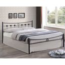 Dugan Κρεβάτι Διπλό, για Στρώμα 140x190cm, Μέταλλο Βαφή Μαύρo