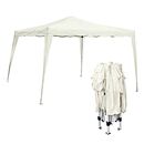 Gazebo Πτυσσόμενο Μέταλλο Βαφή Άσπρο, Ύφασμα Άσπρο