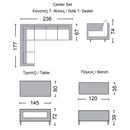 Center set Σαλόνι Καθιστικό - Τραπεζαρία Κήπου 9-Θέσεων, Μέταλλο-Wicker Γκρι+ Μαξιλάρια