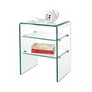 Glasser Κομοδίνο Clear  2 Ράφια - Γυαλί 10mm / 6mm