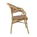 Vegera Rattan Πολυθρόνα Dining Αλουμίνιο Φυσικό, Wicker Φυσικό, Στοιβαζόμενη