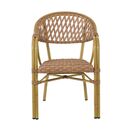 Vegera Rattan Πολυθρόνα Dining Αλουμίνιο Φυσικό, Wicker Φυσικό, Στοιβαζόμενη