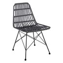 Salsa Καρέκλα Κήπου Βεράντας Μέταλλο Βαφή Μαύρο, Wicker Γκρι