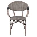 Costa Πολυθρόνα Dining Αλουμινίου, Απόχρωση Antique Grey - Textilene Μπεζ