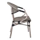 Costa Πολυθρόνα Dining Αλουμινίου, Απόχρωση Antique Grey - Textilene Μπεζ