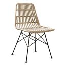 Salsa Καρέκλα Κήπου Βεράντας Μέταλλο Βαφή Μαύρο, Wicker Φυσικό