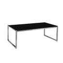 Action Τραπεζάκι Σαλονιού - Καθιστικού 120x60cm Inox - Μαυρό Γυαλί 8mm