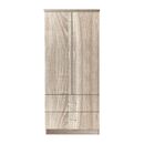 Closet Ντουλάπα Δίφυλλη, Ράφι, Θέσεις για Κρεμάστρες, 2 Συρτάρια, Απόχρωση Sonoma
