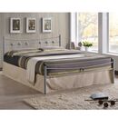 Dugan Κρεβάτι Διπλό, για Στρώμα 140x190cm, Μέταλλο Βαφή Silver
