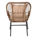 Salsa max Πολυθρόνα Μέταλλο Βαφή Μαύρο, Wicker Φυσικό, Μαξιλάρι Μπεζ