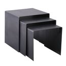 Iron set 3 Τραπεζάκια Βοηθητικά, Μέταλλο Βαφή Antique Black