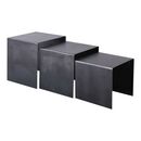 Iron set 3 Τραπεζάκια Βοηθητικά, Μέταλλο Βαφή Antique Black