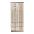 Closet Ντουλάπα Δίφυλλη, Ράφι, Θέσεις για Κρεμάστρες, 2 Συρτάρια, Απόχρωση Sonoma