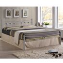 Dugan Κρεβάτι Διπλό, για Στρώμα 140x190cm, Μέταλλο Βαφή Silver
