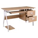 Unit Γραφείο η/υ Μέταλλο Βαφή Άσπρο, Melamine Απόχρωση Sonoma