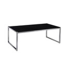 Action Τραπεζάκι Σαλονιού - Καθιστικού 120x60cm Inox - Μαυρό Γυαλί 8mm