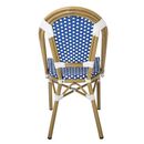 Paris Καρέκλα Bistro Αλουμίνιο Φυσικό, Wicker Άσπρο - Μπλε, Στοιβαζόμενη