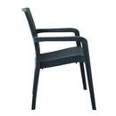 Lora Πολυθρόνα Κήπου Στοιβαζόμενη, pp (Rattan Look) Απόχρωση Ανθρακί