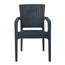 Lora Πολυθρόνα Κήπου Στοιβαζόμενη, pp (Rattan Look) Απόχρωση Ανθρακί
