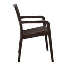 Lora Πολυθρόνα Κήπου Στοιβαζόμενη, pp (Rattan Look) Απόχρωση Καφέ Σκούρο