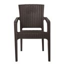 Lora Πολυθρόνα Κήπου Στοιβαζόμενη, pp (Rattan Look) Απόχρωση Καφέ Σκούρο