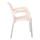Lara-ii Πολυθρόνα Dining Στοιβαζόμενη, alu Silver, pp Εκρού