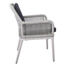 Alley Πολυθρόνα Τραπεζαρίας Κήπου Alu, Rope Grey 6mm, Μαξιλάρια Ανθρακί