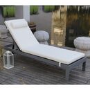 Sunlounger Μαξιλάρι Ξαπλώστρας με Προσκέφαλο,  Ύφασμα Εκρού, Foam+polyester Φερμουάρ-Velcro