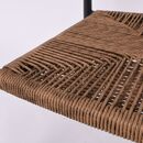 Mady Πολυθρόνα Βεράντας-Κήπου alu Ανθρακί, Rope Wicker Φυσικό, Στοιβαζόμενη