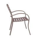 Serrano Πολυθρόνα Κήπου Μέταλλο Βαφή Sand Beige, Polywood Καρυδί, Στοιβαζόμενη