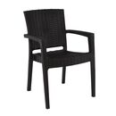 Lora-pro Πολυθρόνα Στοιβαζόμενη, pp (Rattan Look) Απόχρωση Καφέ Σκούρο
