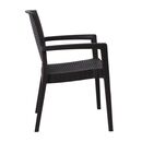 Lora-pro Πολυθρόνα Στοιβαζόμενη, pp (Rattan Look) Απόχρωση Καφέ Σκούρο