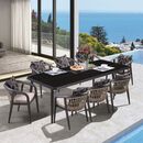 Jardin Τραπεζαρία alu Ανθρακί, hpl Μαύρο, Rope Μπεζ: Τραπέζι + 8 Πολυθρόνες με Μαξιλάρια