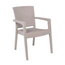 Lora-pro Πολυθρόνα Στοιβαζόμενη, pp (Rattan Look) Απόχρωση Μπεζ