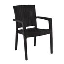 Lora-pro Πολυθρόνα Στοιβαζόμενη, pp (Rattan Look) Απόχρωση Καφέ Σκούρο