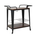 Relix Trolley bar-pro Μέταλλο Βαφή Μαύρο, mdf Απόχρωση Καρυδί