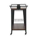 Relix Trolley bar-pro Μέταλλο Βαφή Μαύρο, mdf Απόχρωση Καρυδί