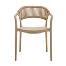 Donna Πολυθρόνα Στοιβαζόμενη, pp-uv Tortora, Rope Wicker Φυσικό