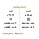 Wicker top Επιφάνεια Τραπεζιού Alu/wicker ice White/γυαλί