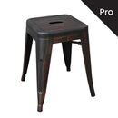 Relix Σκαμπό-Pro, Στοιβαζόμενο, Μέταλλο Βαφή Antique Black