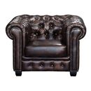Chesterfield Birmingham Πολυθρόνα Σαλονιού Καθιστικού,δέρμα Απόχρωση Καφέ